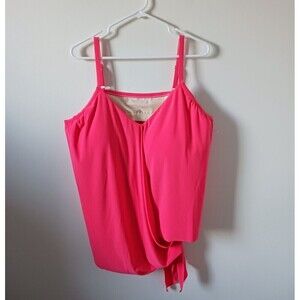Magicsuit‎ Sunset Tankini Swim Top Adjustable Strap Orange Size 22
